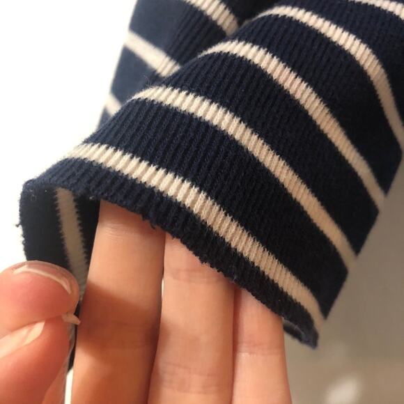 ZARA TRAFALUC Striped Sweater Raw Hem Comfy S - Picture 4 of 5